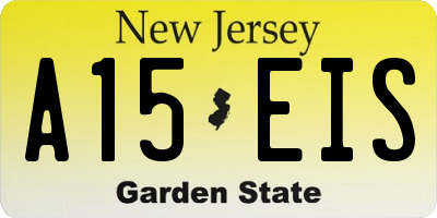 NJ license plate A15EIS