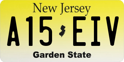 NJ license plate A15EIV