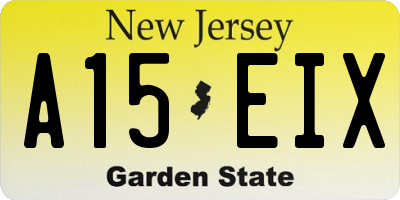 NJ license plate A15EIX