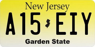 NJ license plate A15EIY