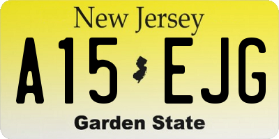 NJ license plate A15EJG