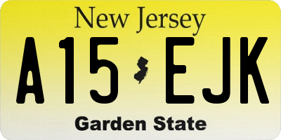 NJ license plate A15EJK