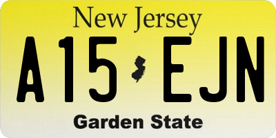 NJ license plate A15EJN