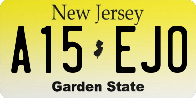 NJ license plate A15EJO