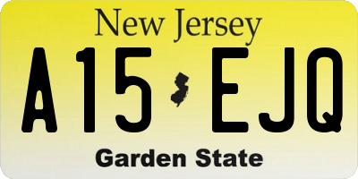 NJ license plate A15EJQ