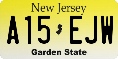 NJ license plate A15EJW