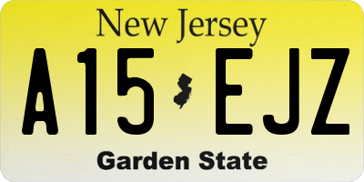 NJ license plate A15EJZ