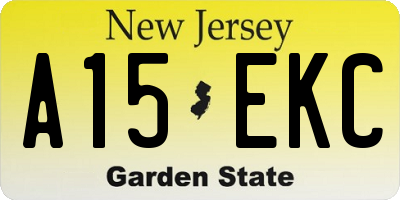 NJ license plate A15EKC