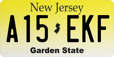 NJ license plate A15EKF