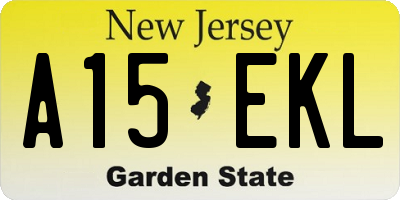 NJ license plate A15EKL