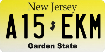 NJ license plate A15EKM