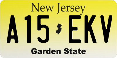 NJ license plate A15EKV