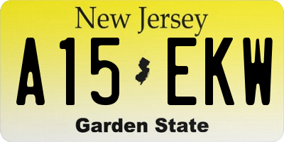 NJ license plate A15EKW