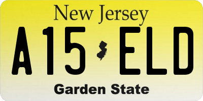 NJ license plate A15ELD