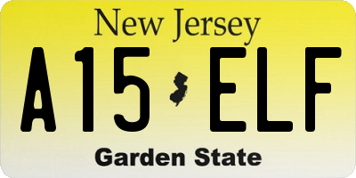 NJ license plate A15ELF