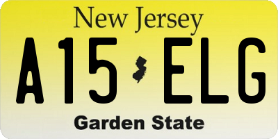 NJ license plate A15ELG