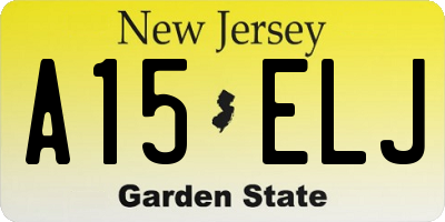 NJ license plate A15ELJ