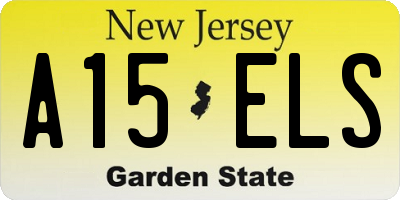 NJ license plate A15ELS