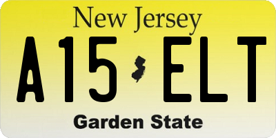 NJ license plate A15ELT