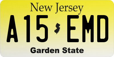 NJ license plate A15EMD