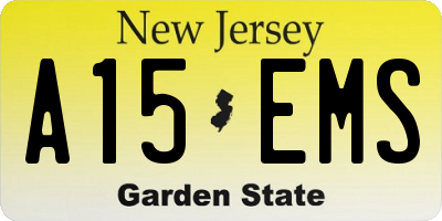 NJ license plate A15EMS