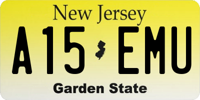 NJ license plate A15EMU