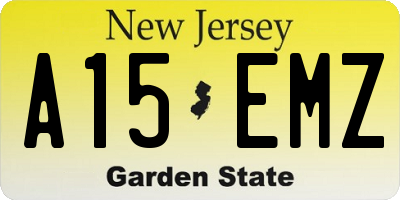 NJ license plate A15EMZ