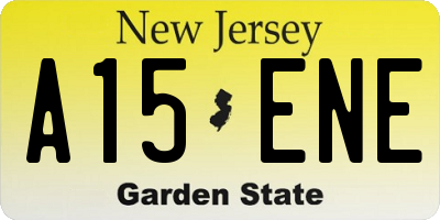 NJ license plate A15ENE