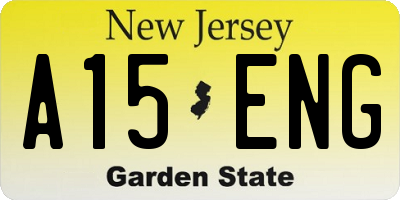 NJ license plate A15ENG