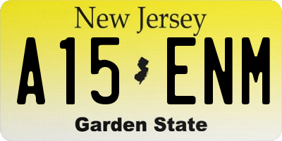 NJ license plate A15ENM