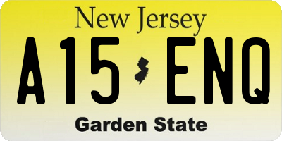 NJ license plate A15ENQ