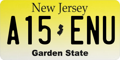 NJ license plate A15ENU