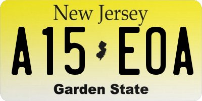 NJ license plate A15EOA