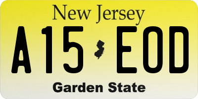 NJ license plate A15EOD
