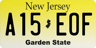 NJ license plate A15EOF