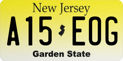 NJ license plate A15EOG