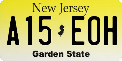 NJ license plate A15EOH