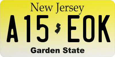 NJ license plate A15EOK