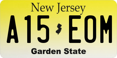 NJ license plate A15EOM