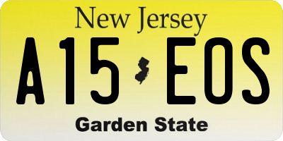 NJ license plate A15EOS
