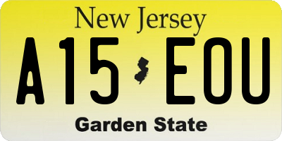 NJ license plate A15EOU