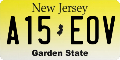 NJ license plate A15EOV