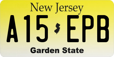 NJ license plate A15EPB