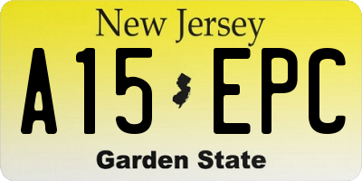 NJ license plate A15EPC