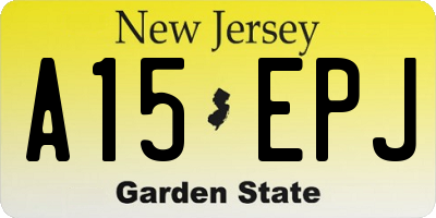 NJ license plate A15EPJ
