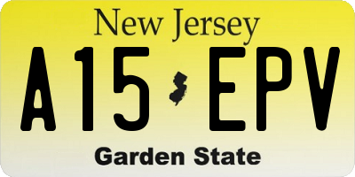 NJ license plate A15EPV