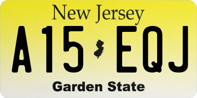 NJ license plate A15EQJ
