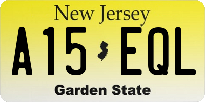 NJ license plate A15EQL