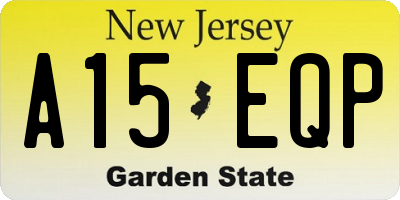 NJ license plate A15EQP