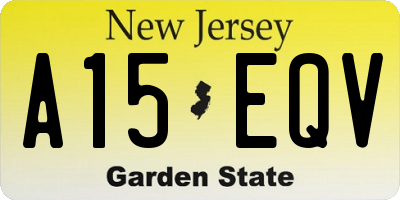 NJ license plate A15EQV